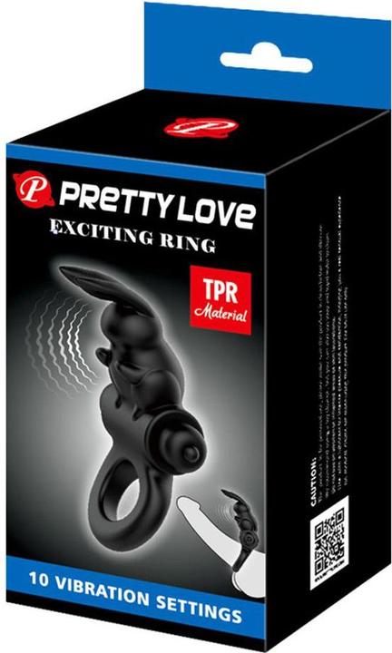 Produktbild Pretty Love - Aufregender Ring Rabbit Vibratorring 10 Vibrationen Schwarz (2.40 cm)