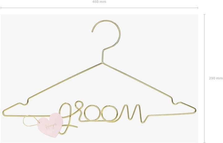 Produktbild Partydeco Partyaccessoire Kleiderbügel Groom 45 x 27 cm, Gold (1 x)