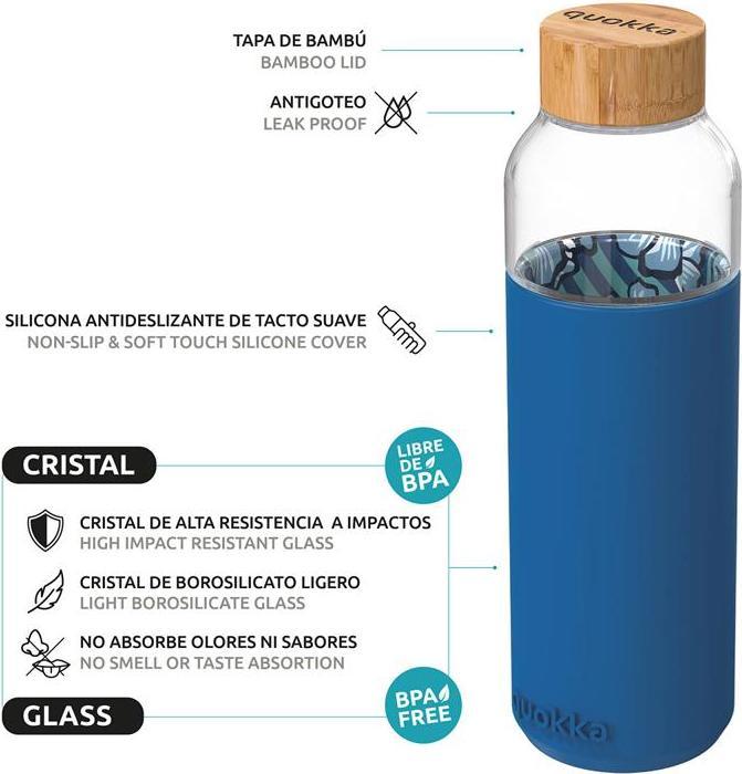 Actual product image Quokka Bottle with blue cap 660 ml (0.66 l)