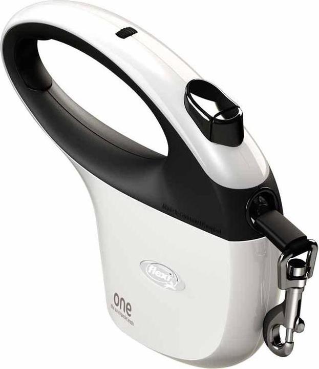 Produktbild Flexi One for All S weiss - schwarz - automatische Hundeleine für Hunde bis 30 kg - 5 m (S, Hund, Spazieren)
