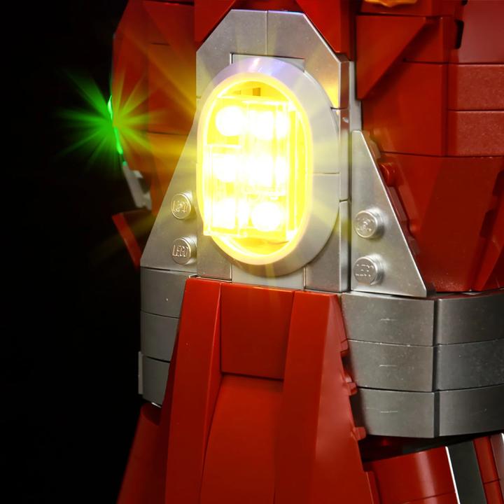 Actual product image BrickBling LED light set for LEGO Avengers: Iron Man Nano Glove (76223) incl. remote control