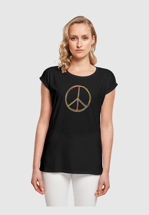 Actual product image Merchcode Peace Multicolour with Ladies Extended Shoulder Tee - 161399 (XS)