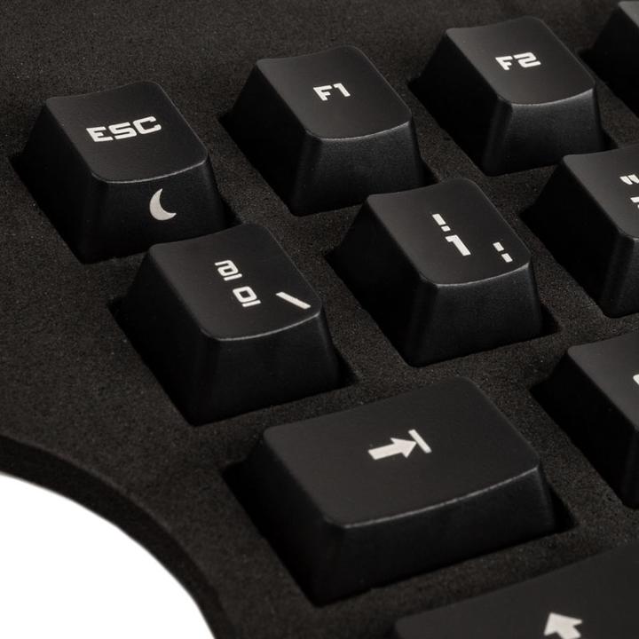 Immagine prodotto Das Keyboard Set di portachiavi dell'agenzia di spionaggio trasparenti, neri e con scritte a laser - Spagnolo
