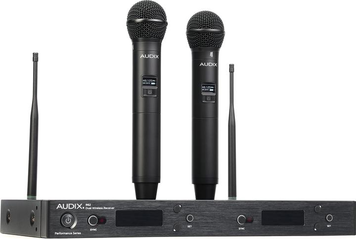 Audix AP62OM2 - Wireless mic system, R62 2ch diversity receiver, 2x OM2 handheld transmitters