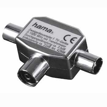 Actual product image Hama Antenna distributor coax coupling - 2 coax plugs