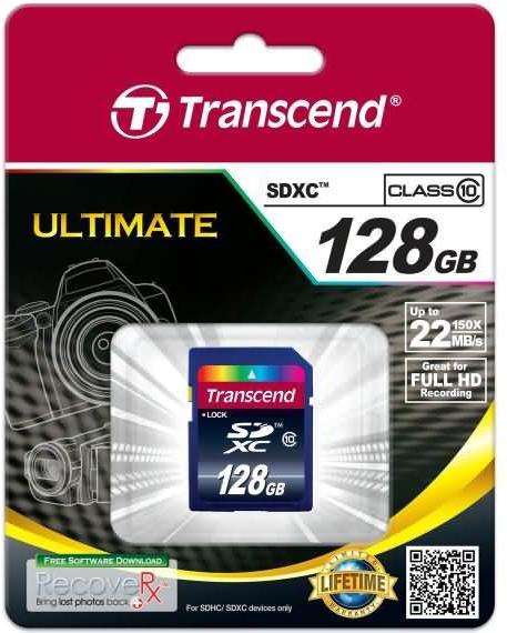 Actual product image Transcend SDXC Ultimate 200x (128 GB, SDXC, U1, UHS-I)