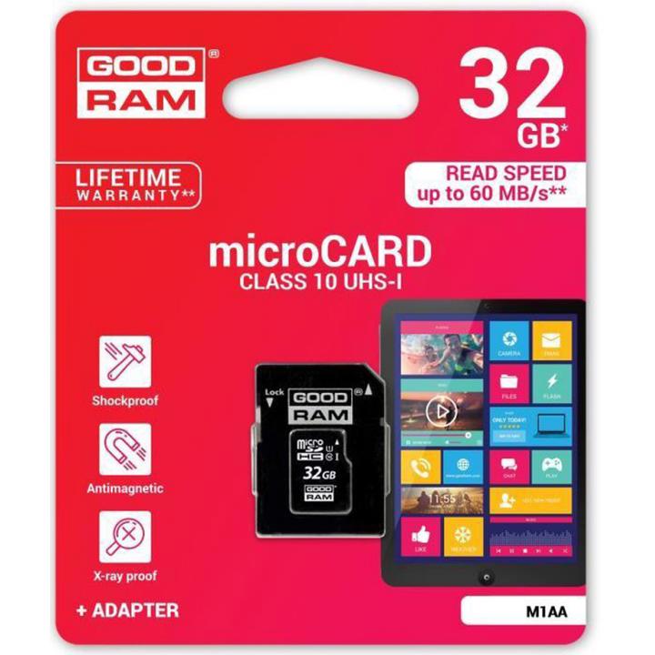 Produktbild Goodram Carte Mémoire 32 Go (Avec Adaptateur carte SD) (32 GB, microSDHC, UHS-I)