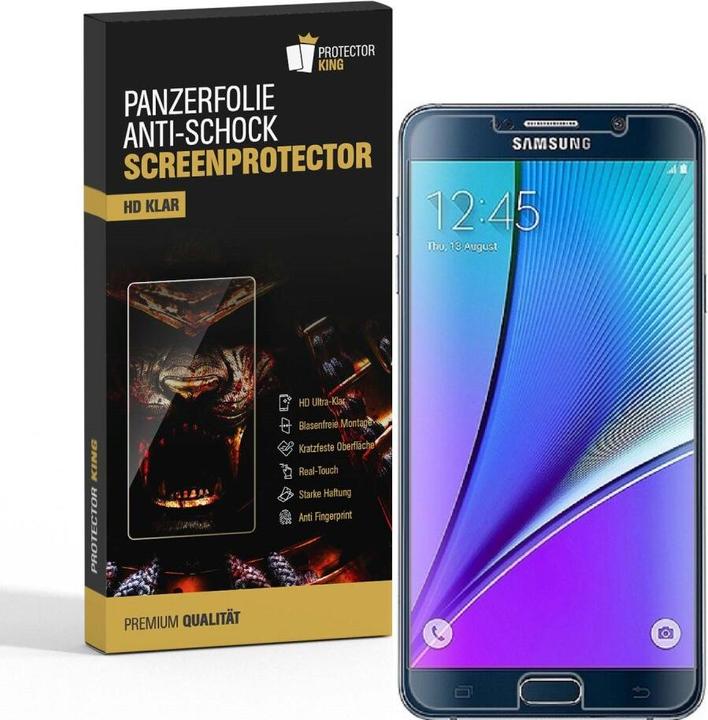 Actual product image Protectorking 2x Panzerfolie Anti-Shock HD Klar (2 Piece, Samsung Galaxy Note 5)