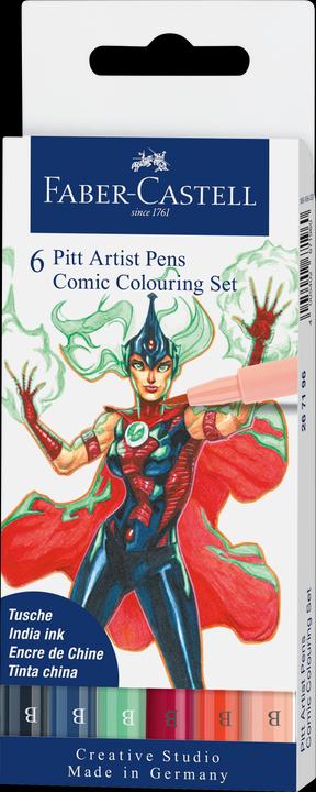 Produktbild Faber-Castell PITT Artist Pen Comic (Weiss, 6 x)