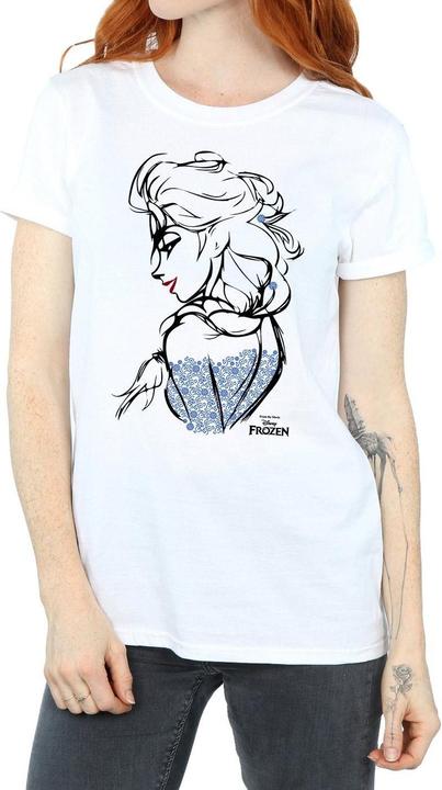 Disney Frozen Elsa Skizze Baumwolle Boyfriend TShirt