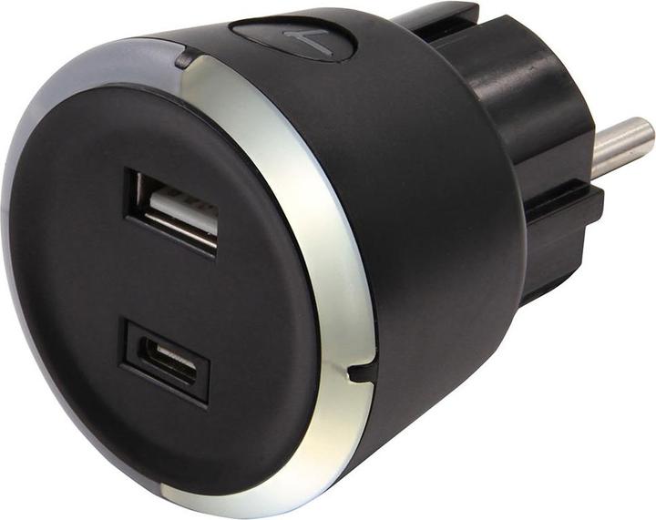 Capidi Sicherheitstimer USB A+C 1-4 Stunden 3,4A Schwarz
