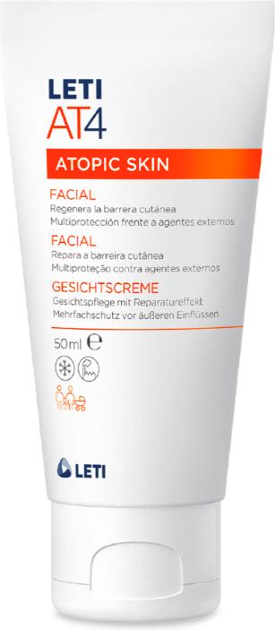 Actual product image Leti LETIAT4 Atopic Skin Facial Cream, 50 ml Cream (50 ml, 24h cream, SPF 50)