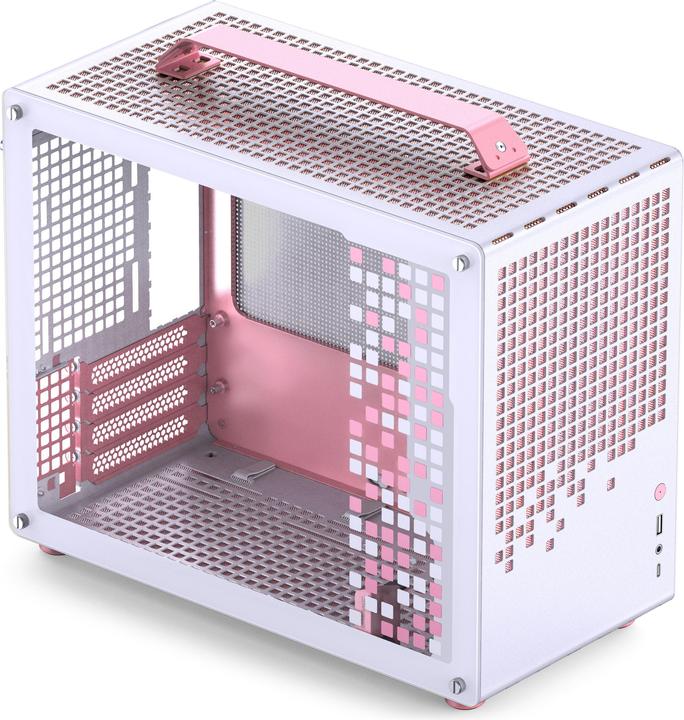 Main colour: White, Accent colour: Transparent, Pink