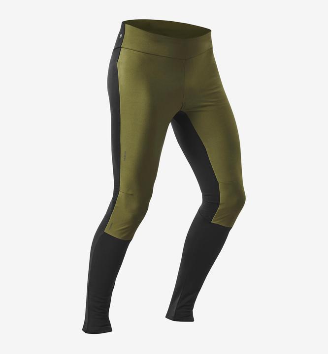 Produktbild Wedze Langlaufhose Tights Herren winddicht - 500 schwarz/khaki (W34/L34)
