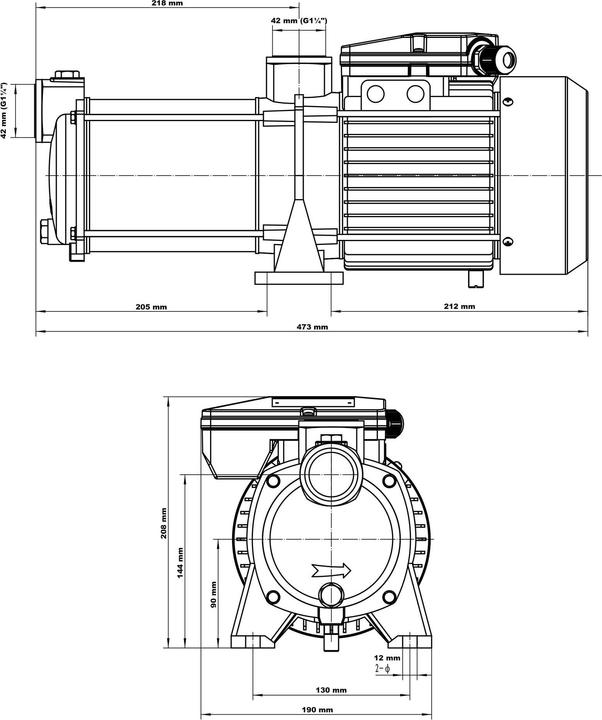 Immagine prodotto XPOtool Pompa centrifuga multistadio 10200l/h 1650W 65m pompa da giardino per acquedotti domestici (Pompa acqua sanitaria)