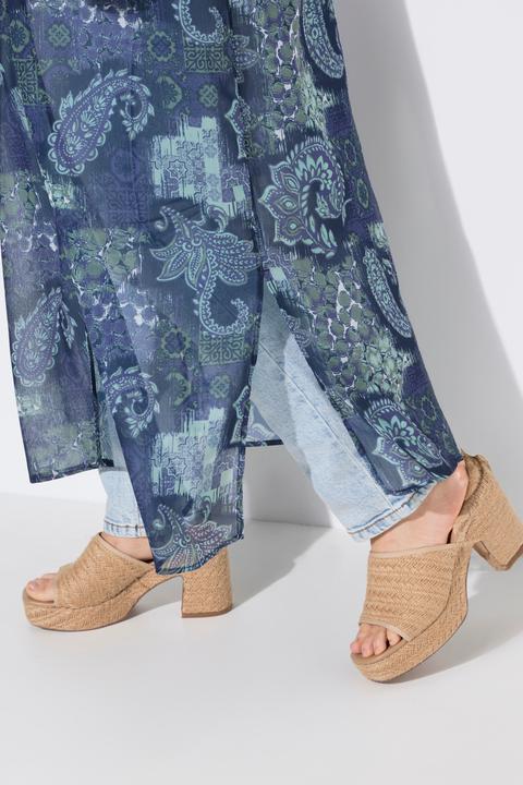 Produktbild Ulla Popken Longbluse, Patchmuster, A-Linie, ärmellos (60)