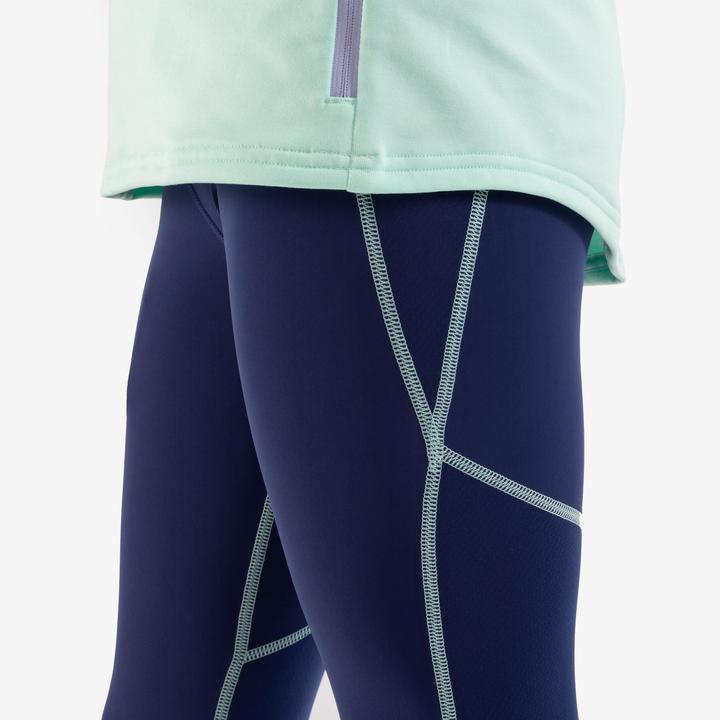 Image du produit Kiprun Cuissard long enfant zippé - Dry+ 900 bleu foncé/vert