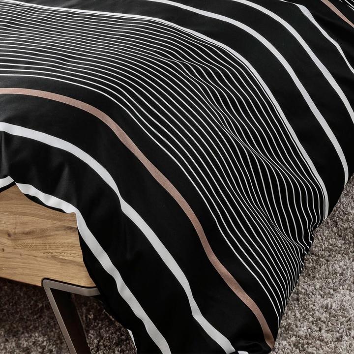 Produktbild Janine Mako-Satin Bettwäsche J.D. 87105 nougat schwarz (Bettwäsche Set, 155x200 cm + 80x80 cm)