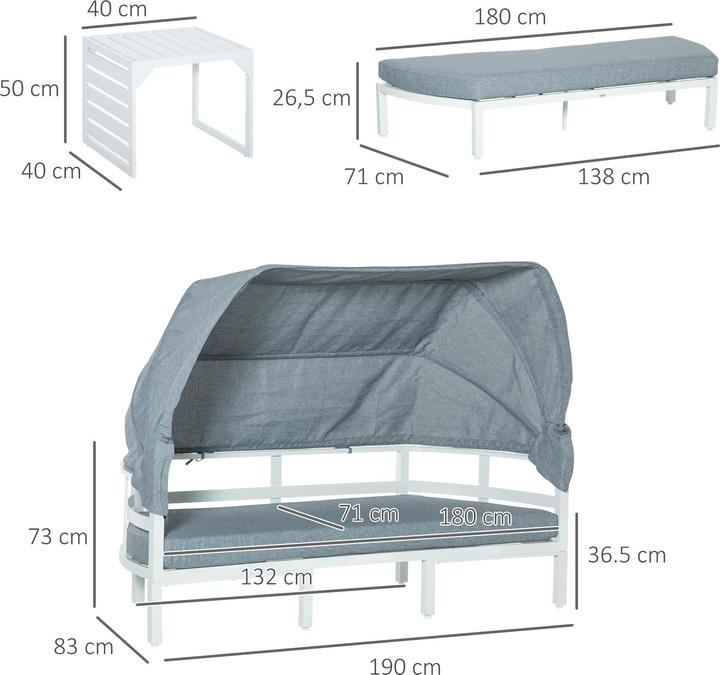 Image du produit Outsunny Ensemble de meubles de jardin avec auvent
