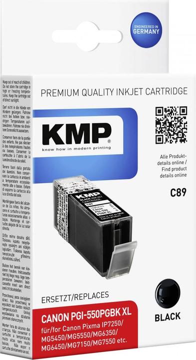 Produktbild KMP C89 Tintenpatrone kompatibel mit Canon PGI-550PGBK (BK)