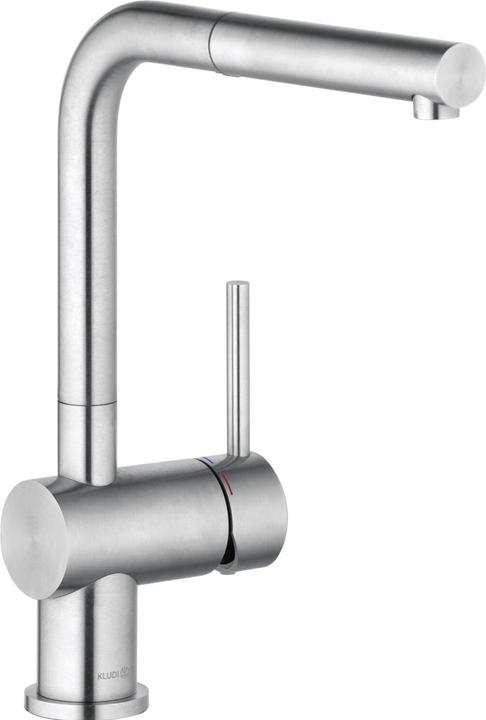 Kludi L-Steel robinet cuisine à levier unique avec bec pivotante et extensible