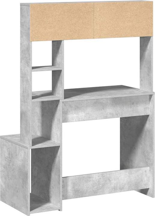 Produktbild VidaXL Schreibtisch mit Regal Betongrau 100x45x140 cm Holzwerkstoff Bürotisch (100 x 45 x 140 cm)