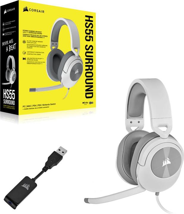 Actual product image Corsair HS55 Surround White (Cable)