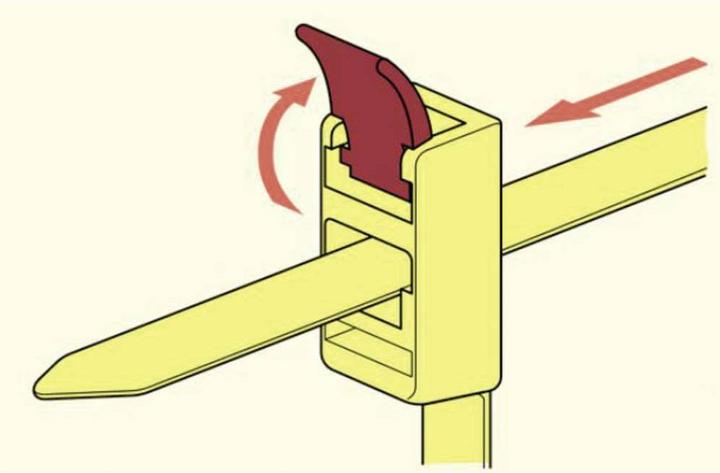 Actual product image HellermannTyton Cable tie SpeedyTie® (L x W) 750 mm x 13 mm SPEEDYTIE-PA66-YE-V1 Color: Yellow, Red 5 pcs. (Plastic cable ties, 750 mm, 5 pcs.)
