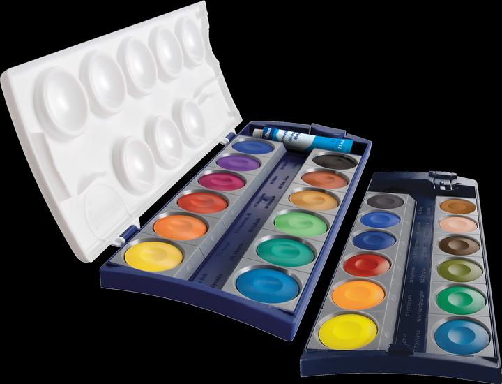 Produktbild Pelikan Deckfarbkasten 735 K/24 (Schwarz, Türkis, Weiss, Orange, Lila, Violett, Beige, Grün, Grau, Blau, Pink, Braun)
