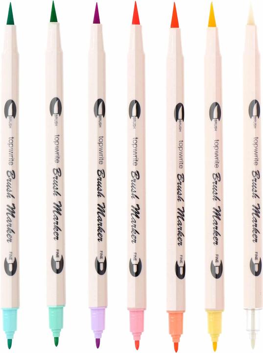 Produktbild Topwrite Felt Tip Brush Double Sided 7p (7 x)