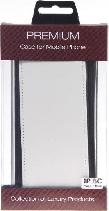 Actual product image OEM Slim leather Flip Case iPhone 5c - White (Apple iPhone 5c)