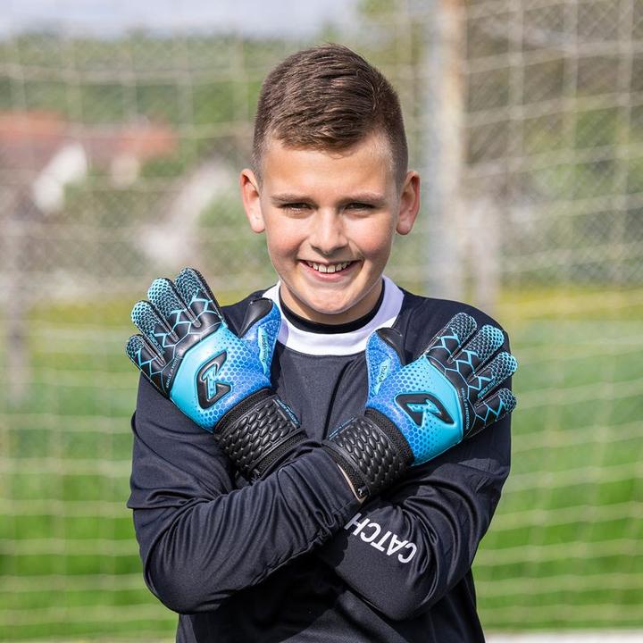 Produktbild Catch & Keep Fussballhandschuhe Kralle Protector Gr. 4 Blau Torwart Keeper Goalie Handschuhe (4)