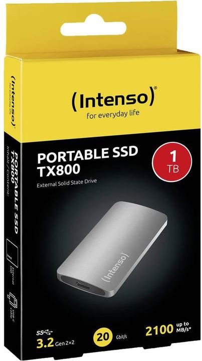 Actual product image Intenso SSD 1.0TB TX800 1.8" USB 3.2 Gen1 Anthracite (1 TB)
