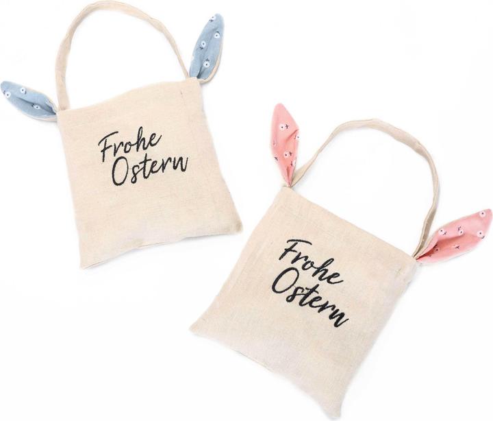Produktbild Papierdrachen Oster Stoffsäckchen - Gross mit Ohren und Henkel - Set 3 (Geschenktüte, 2 x)