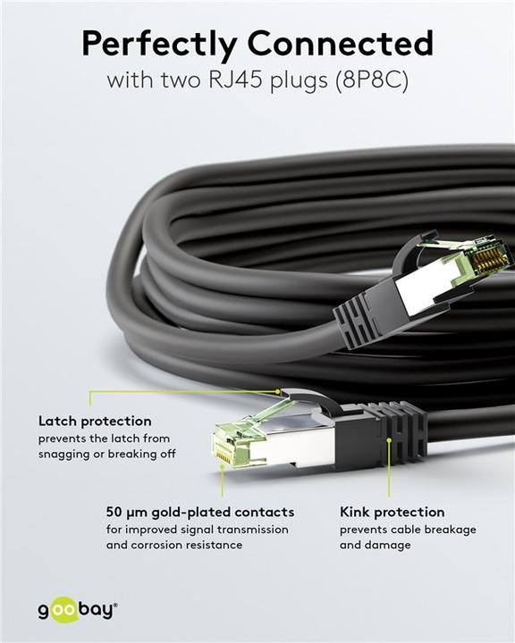 Actual product image Goobay Network cable (S/FTP, CAT8.1, 0.25 m)