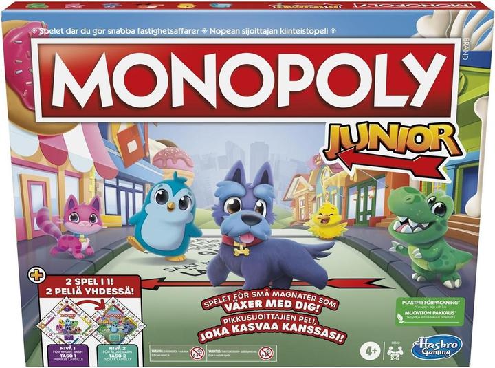 Produktbild Monopoly Junior, 2-seitiger Spielplan, 2 Spiele in einem, Spiel für jüngere Kinder, Kinders