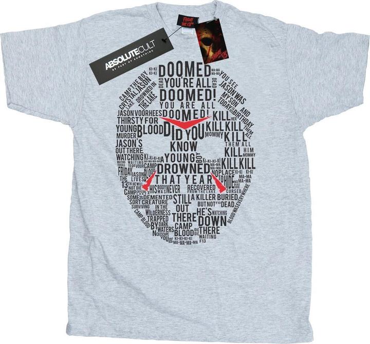 Absolute Cult Jason Text Mask TShirt (L)