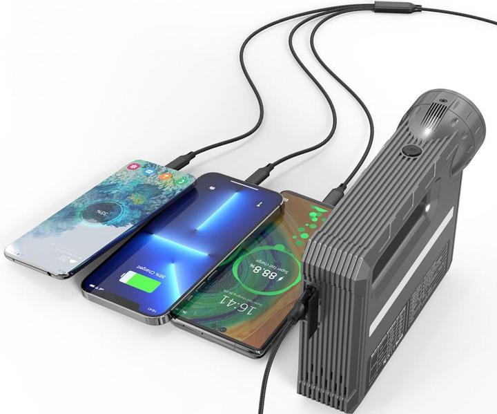 Produktbild Choetech jump starter with compressor, powerbank 8000mAh, LED flashlight black (TC0017) (600 A, 8000 mAh)