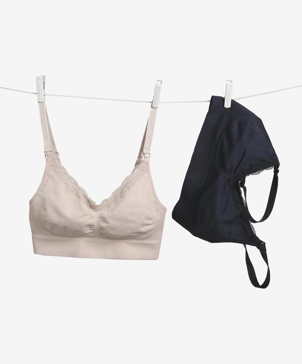 Produktbild Vertbaudet 2er-Pack nahtlose Bustiers für Schwangerschaft und Stillzeit mit Spitze (XL)