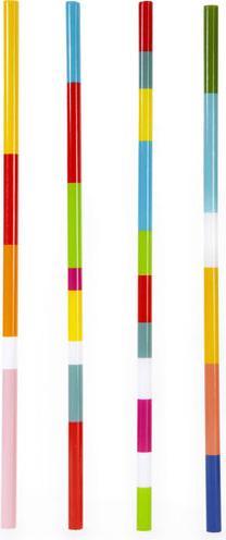 Actual product image Kikkerland Reusable Plastic Straw - Colorblock- Pack of 12 (12 x)