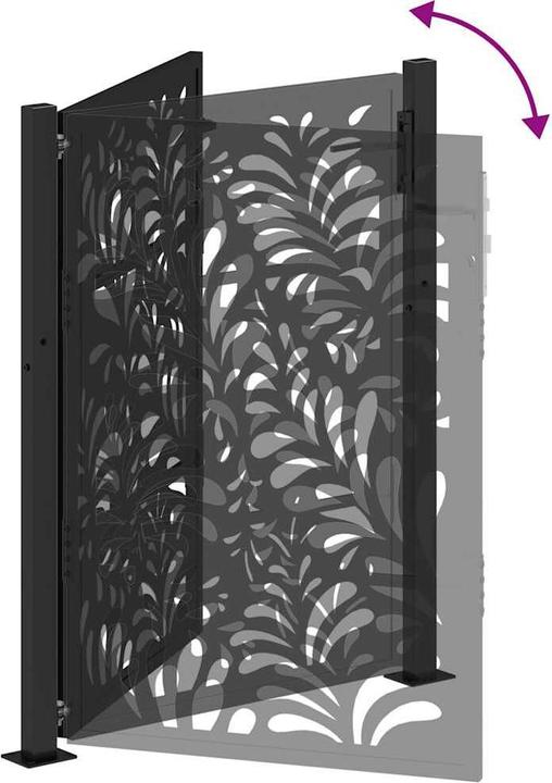 Immagine prodotto VidaXL Cancello da giardino nero 105x130 cm in acciaio con design a onda Cancello per recinzione da esterno