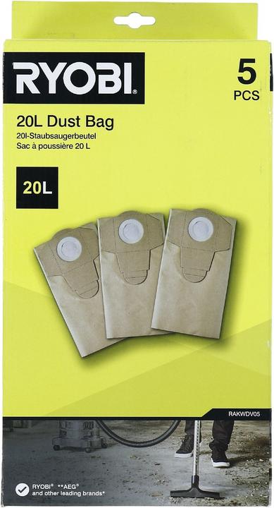 Image du produit Ryobi Sac de nettoyage à vide (RAKWDV05, 5132005142) (5 x)
