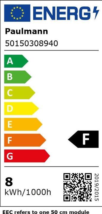 Label énergétique Paulmann Bandeau lumineux à LED PAUL (Blanc neutre, 500 cm, Intérieur)