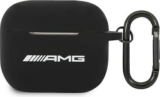 Mercedes AMG AMA3RBK Coque AirPods 3 czarny/black Silicone Big Logo (Manchon pour casque d'écoute)