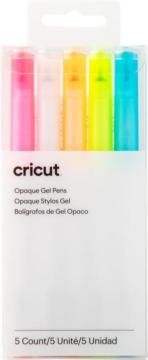 Cricut Ondoorzichtige gelpennen 5-pak Roze Oranje Wit Geel Blauw (P)