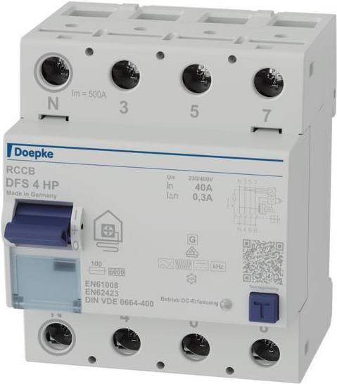 Actual product image Doepke DFS4 040-4/0.30-HP RCD 4p 40 A 0.3 A 09136805