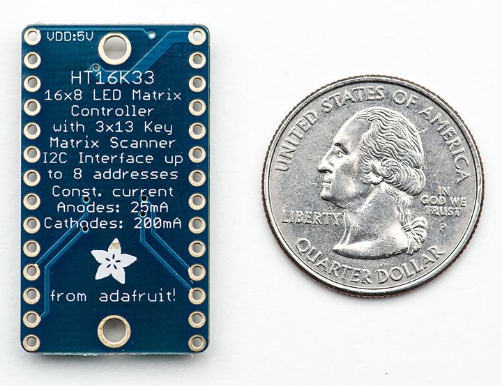 Actual product image Adafruit 16x8 LED Matrix Driver Backpack (HT16K33 Breakout) (Various)