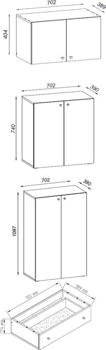 Valeurs nutritives et ingrédients VCM Armoire de bureau Armoire à dossiers Lona 5 tiroirs porte (70 x 39 x 240 cm)