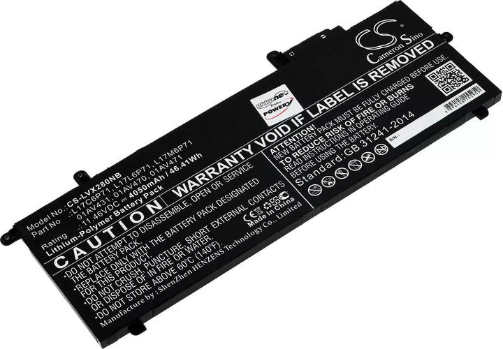 Produktbild AccuCell Akku passend für Laptop Lenovo ThinkPad X280, Typ 01AV470 u.a. - 11,46V - 4050 mAh (4050 mAh)