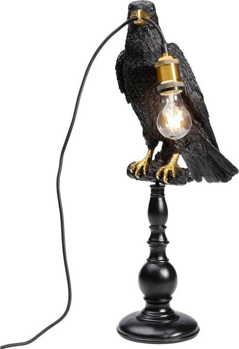Kare Design Lampada da tavolo Animal Sitting Crow Matt Black (E27)